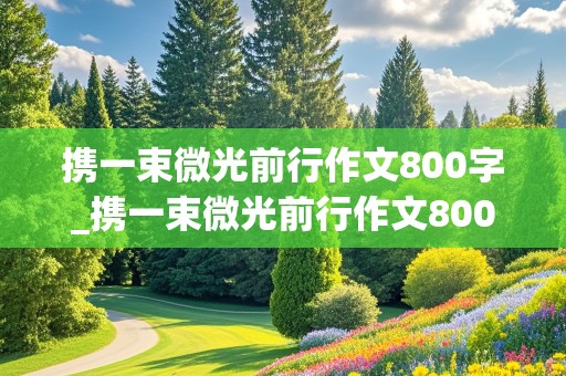 携一束微光前行作文800字_携一束微光前行作文800字记叙文