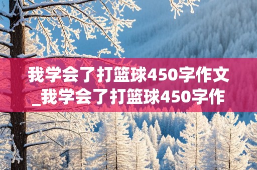 我学会了打篮球450字作文_我学会了打篮球450字作文怎么写