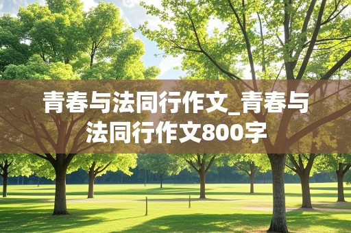 青春与法同行作文_青春与法同行作文800字