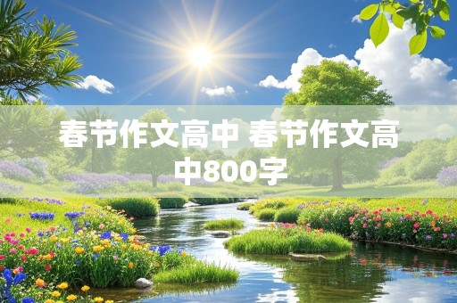 春节作文高中 春节作文高中800字