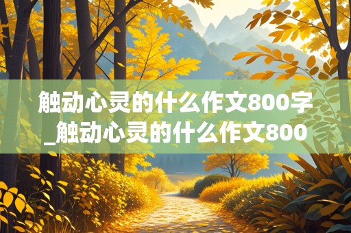 触动心灵的什么作文800字_触动心灵的什么作文800字初中