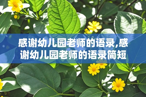 感谢幼儿园老师的语录,感谢幼儿园老师的语录简短