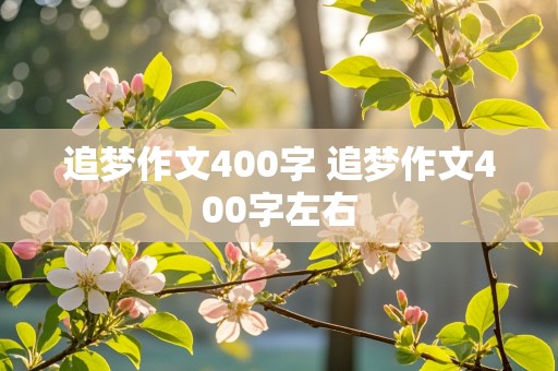 追梦作文400字 追梦作文400字左右