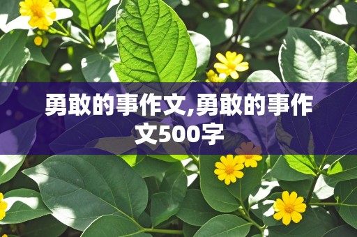 勇敢的事作文,勇敢的事作文500字