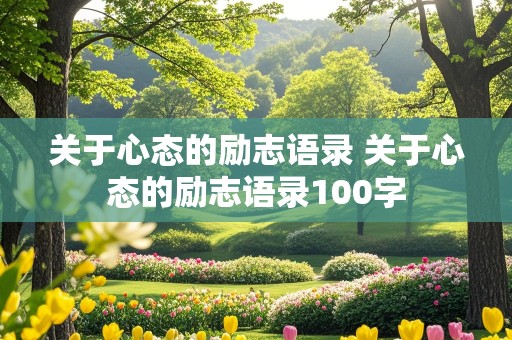 关于心态的励志语录 关于心态的励志语录100字