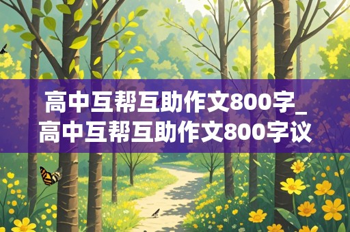 高中互帮互助作文800字_高中互帮互助作文800字议论文