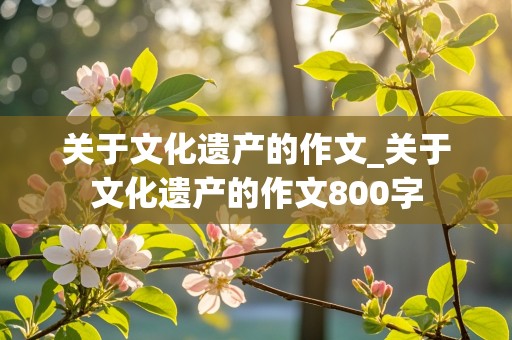 关于文化遗产的作文_关于文化遗产的作文800字