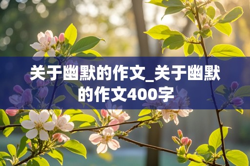 关于幽默的作文_关于幽默的作文400字