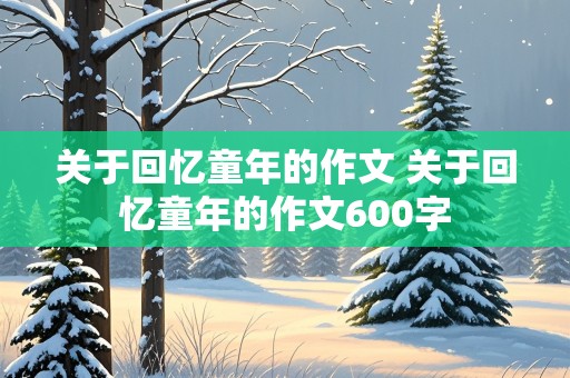 关于回忆童年的作文 关于回忆童年的作文600字