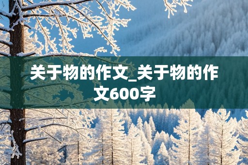 关于物的作文_关于物的作文600字