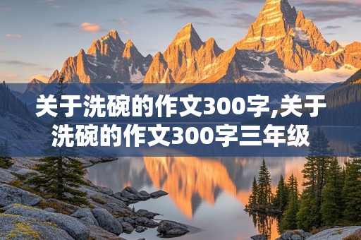 关于洗碗的作文300字,关于洗碗的作文300字三年级