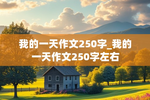 我的一天作文250字_我的一天作文250字左右