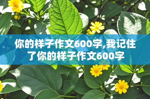 你的样子作文600字,我记住了你的样子作文600字