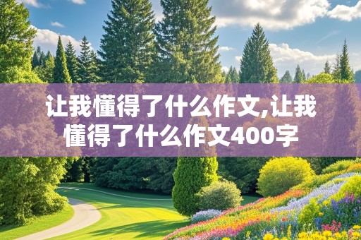 让我懂得了什么作文,让我懂得了什么作文400字