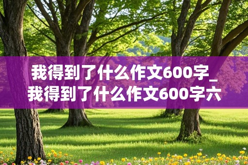 我得到了什么作文600字_我得到了什么作文600字六年级