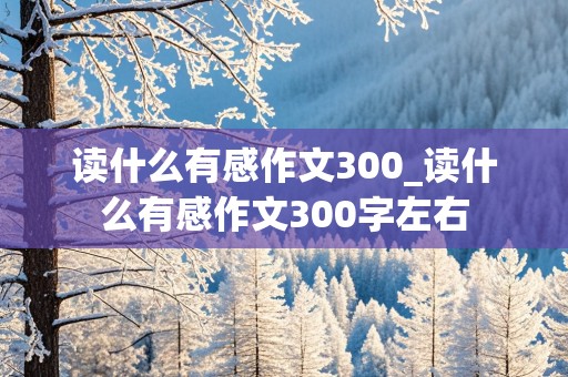 读什么有感作文300_读什么有感作文300字左右