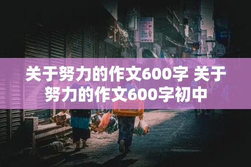 关于努力的作文600字 关于努力的作文600字初中