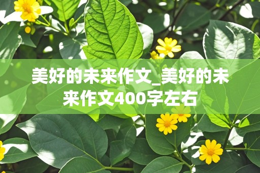 美好的未来作文_美好的未来作文400字左右