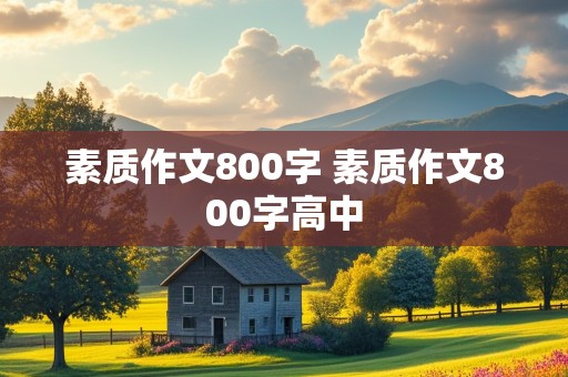 素质作文800字 素质作文800字高中