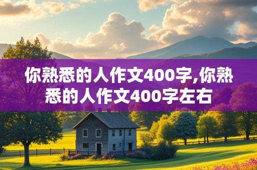 你熟悉的人作文400字,你熟悉的人作文400字左右