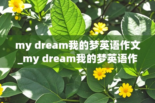 my dream我的梦英语作文_my dream我的梦英语作文六年级