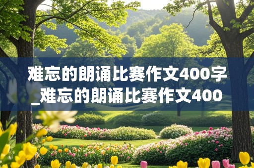 难忘的朗诵比赛作文400字_难忘的朗诵比赛作文400字怎么写