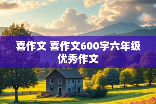 喜作文 喜作文600字六年级优秀作文