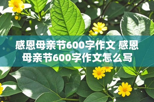 感恩母亲节600字作文 感恩母亲节600字作文怎么写