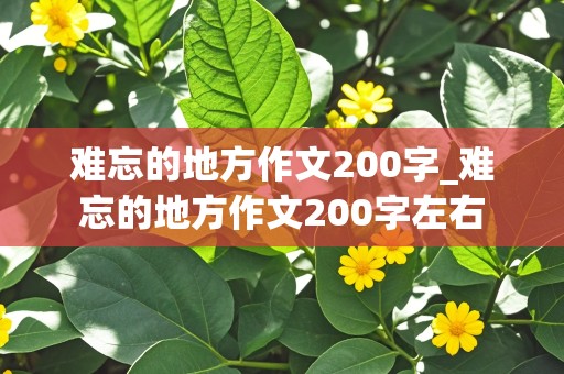 难忘的地方作文200字_难忘的地方作文200字左右