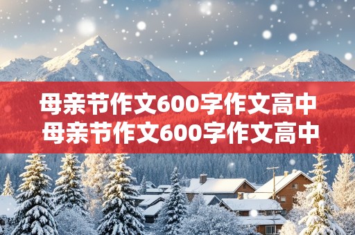 母亲节作文600字作文高中 母亲节作文600字作文高中生