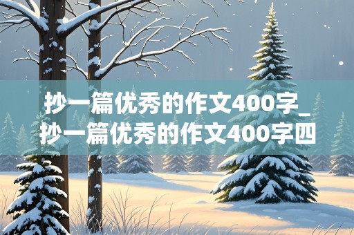 抄一篇优秀的作文400字_抄一篇优秀的作文400字四年级上册