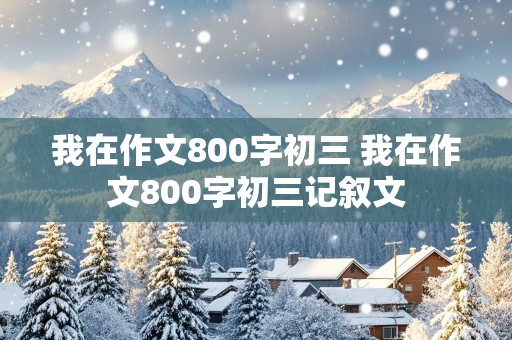 我在作文800字初三 我在作文800字初三记叙文