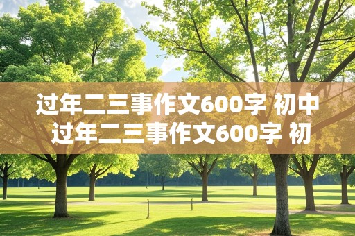 过年二三事作文600字 初中 过年二三事作文600字 初中初三