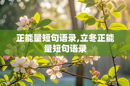 正能量短句语录,立冬正能量短句语录