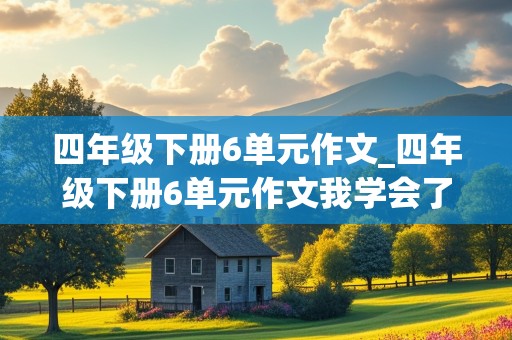 四年级下册6单元作文_四年级下册6单元作文我学会了