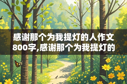 感谢那个为我提灯的人作文800字,感谢那个为我提灯的人作文800字初二