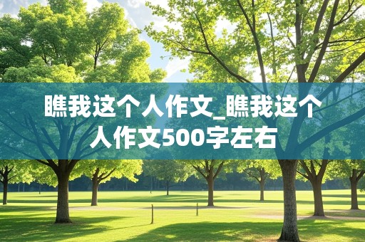 瞧我这个人作文_瞧我这个人作文500字左右