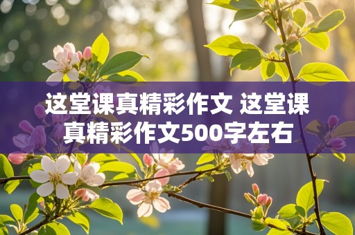 这堂课真精彩作文 这堂课真精彩作文500字左右