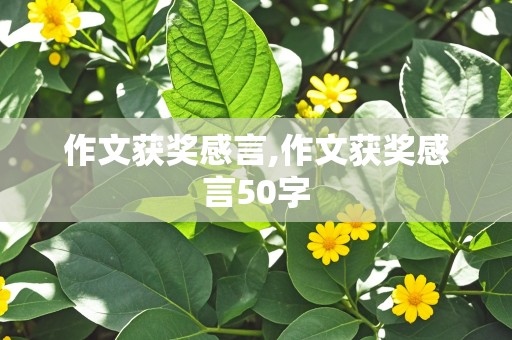 作文获奖感言,作文获奖感言50字