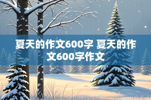 夏天的作文600字 夏天的作文600字作文