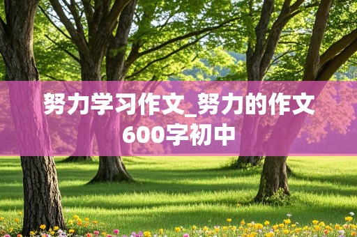 努力学习作文_努力的作文600字初中