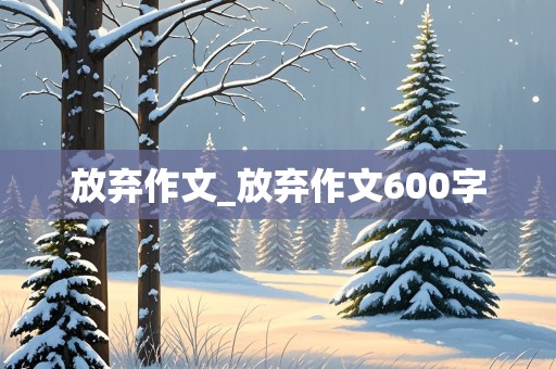 放弃作文_放弃作文600字