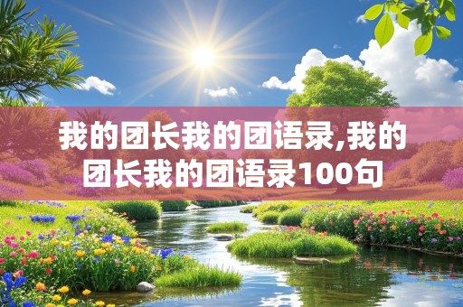 我的团长我的团语录,我的团长我的团语录100句