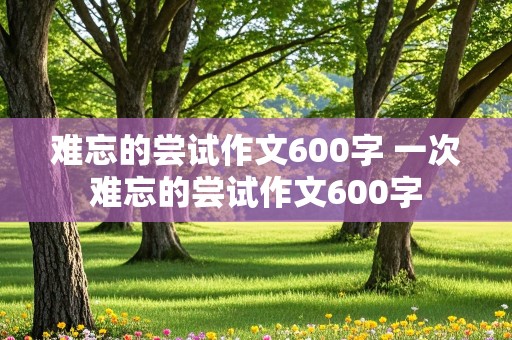 难忘的尝试作文600字 一次难忘的尝试作文600字