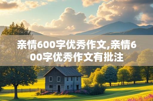 亲情600字优秀作文,亲情600字优秀作文有批注