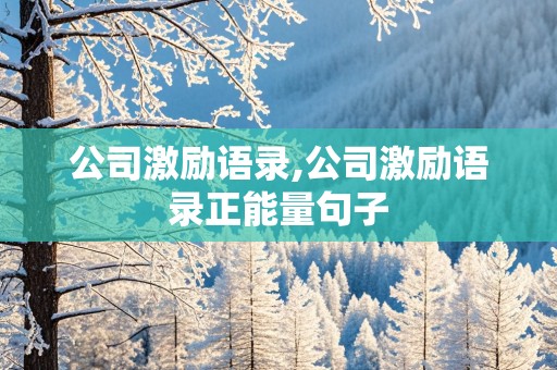 公司激励语录,公司激励语录正能量句子