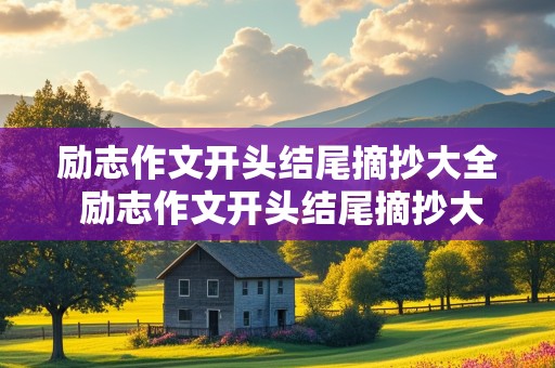 励志作文开头结尾摘抄大全 励志作文开头结尾摘抄大全初中