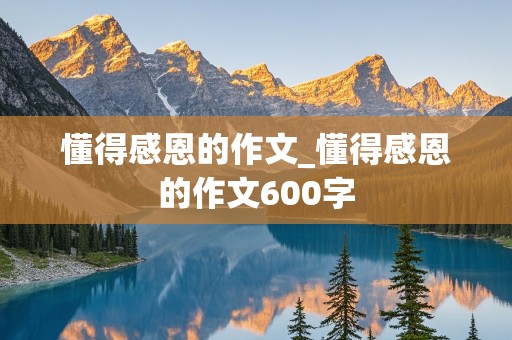 懂得感恩的作文_懂得感恩的作文600字