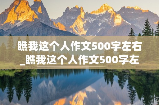 瞧我这个人作文500字左右_瞧我这个人作文500字左右男