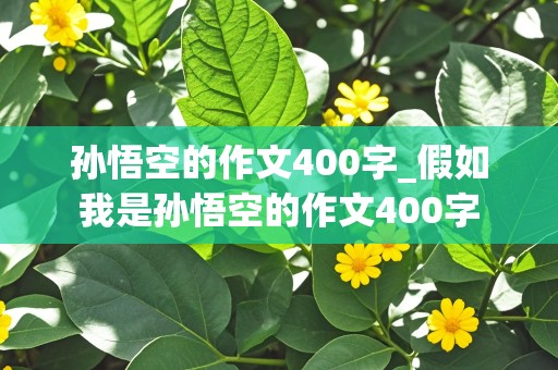 孙悟空的作文400字_假如我是孙悟空的作文400字